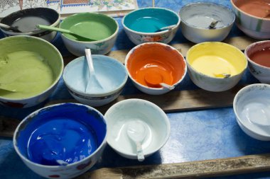 Geleneksel Tayland Benjarong, seramik, Tayland.