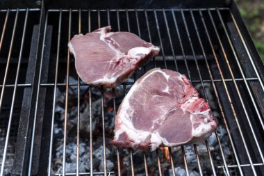 Barbekü ızgara domuz eti ham T-bone chop