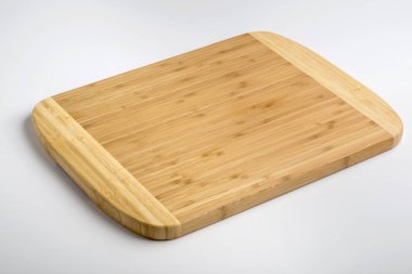 İzole boş dikdörtgen Ahşap Doğrama tahtası beyaz arka plan üzerinde