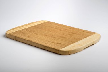 İzole boş dikdörtgen Ahşap Doğrama tahtası beyaz arka plan üzerinde