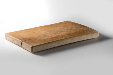 İzole boş dikdörtgen Ahşap Doğrama tahtası beyaz arka plan üzerinde