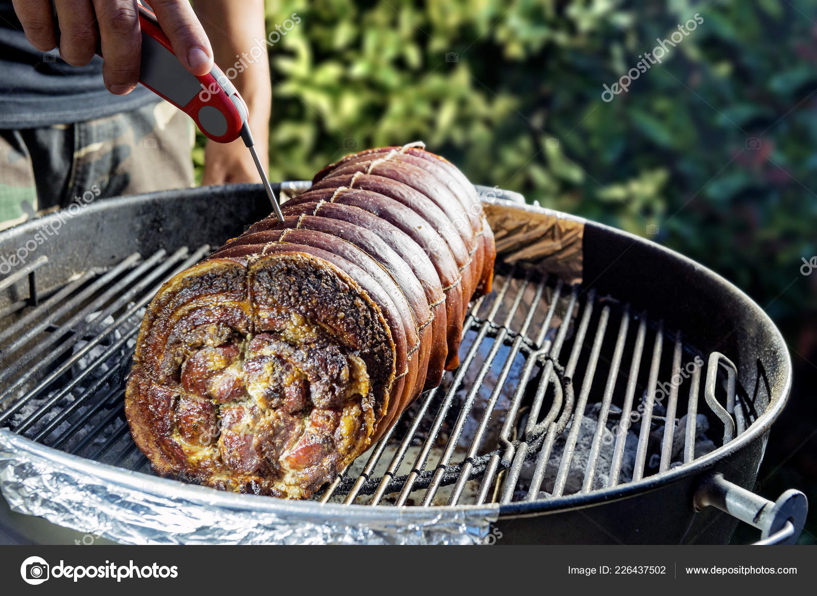 Porchetta Roast Rolled Pork Cooking Barbecue Grill Stock Photo Image By C Antoniotruzzi 226437502