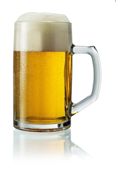 Κανάτα μπύρας με αφρό — Φωτογραφία Αρχείου