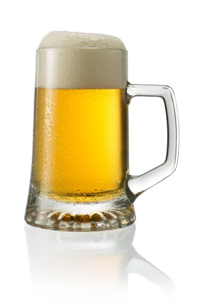 Jarra de cerveza con espuma — Foto de Stock