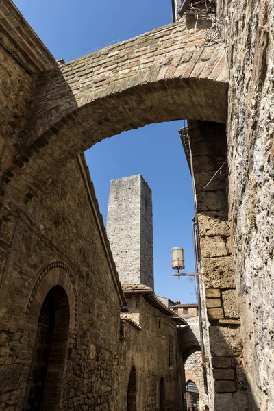 San Gimignano Siena Torre Toscana de los Cugnanesi — Foto de Stock