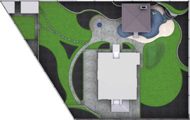 Hava konut projesi kroki, 3d render
