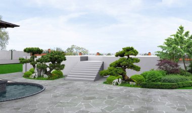Emlak peyzaj tasarımı, 3d çizim