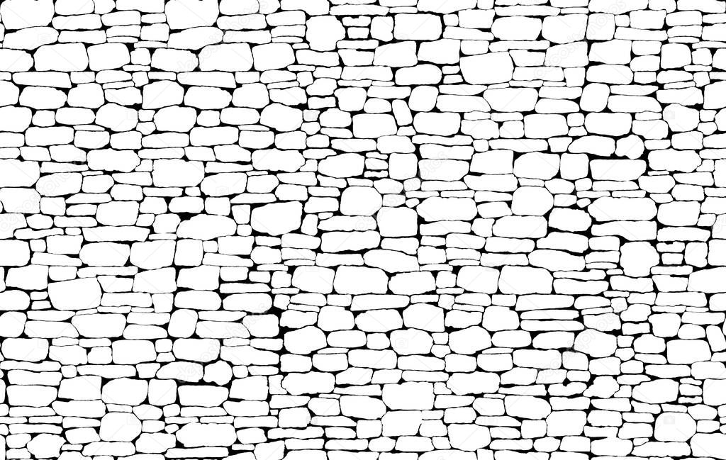 Seamless texture of General layout of stone masonry with mixed block sizes.