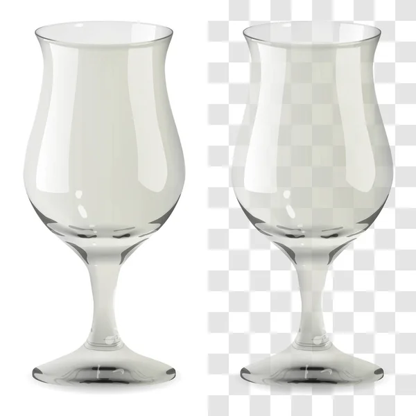 Vector realistische transparant en geïsoleerde whiskey tulip glas. Alcohol drinken glazen pictogram illustratie — Stockvector