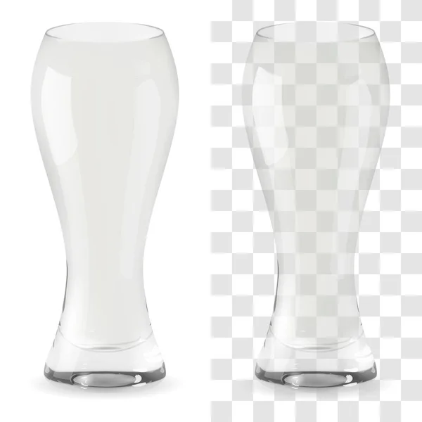 Wektor realistyczne piwo przezroczysty szkło. Alkoholu napój szkło ikona ilustracja — Wektor stockowy