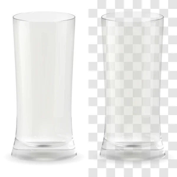 Verre à bière transparent vectoriel. Alcool boisson verre icône illustration — Image vectorielle