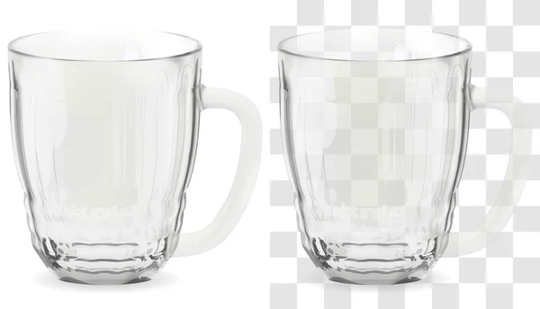 Verre à bière transparent vectoriel. Alcool boisson verre icône illustration — Image vectorielle