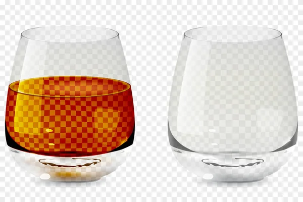 Whiskey vaso vidrio transparente icono vector ilustración — Vector de stock