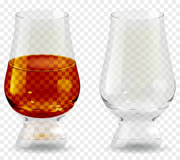 Whiskey tumbler vidro transparente ícone vetor ilustração — Vetor de Stock