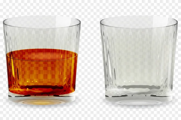 Whiskey snifter cristal transparente icono vector ilustración — Vector de stock