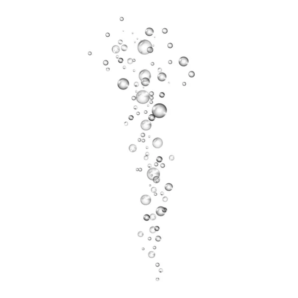 Bulles transparentes d'air isolées sur fond blanc. Balles d'oxygène réalistes sous l'eau. Illustration vectorielle Vecteurs De Stock Libres De Droits