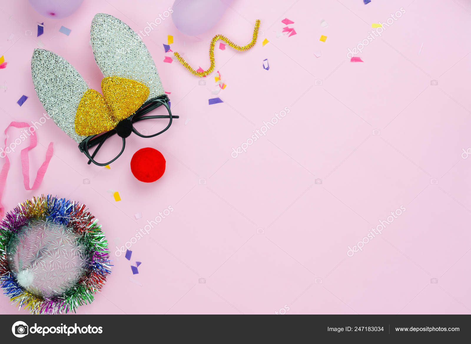 Table Top View Shot Decorations Happy Easter Holiday Carnival