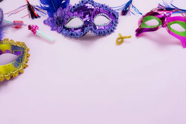 Table Top View Aerial Image Beautiful Colorful Carnival Season Photo — Stock Photo, Image