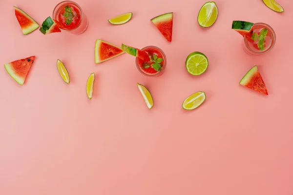 Table Top View Fruit Tropical Drink Spring Summer Holiday Vacation — Stock Photo, Image