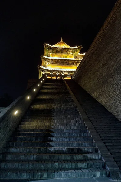 Datong Nuove Mura Notte — Stockfoto