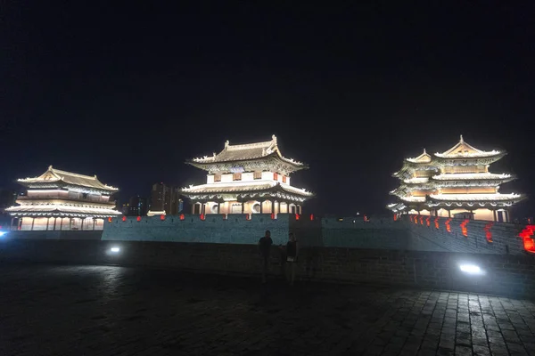 Datong Nuove Mura Notte — Stock Photo, Image