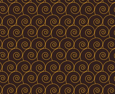 Endonezya batik tarzı kahverengi zemin üzerinde sorunsuz vektör desen.