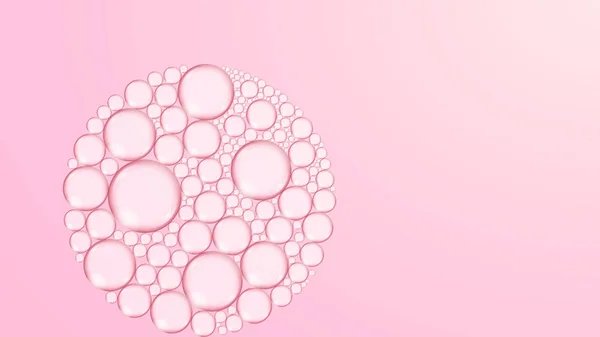 foam from bubbles in the shape of a circle on a pink background