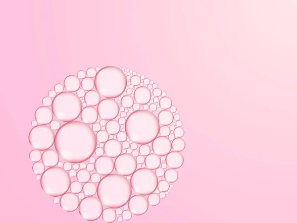 foam from bubbles in the shape of a circle on a pink background