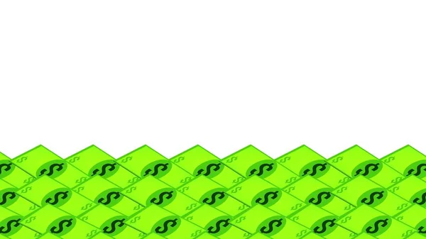 dollar bill falls on a white background, isometric, isolate