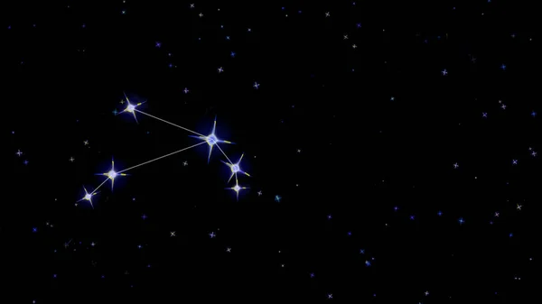 Aries zodiac constellation, stars on a black background, starry sky