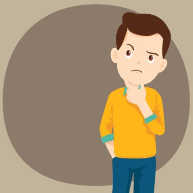 Düşünen adam boş ya da boş bakıyordum. Adam sorun vektör çizim hakkında düşünüyor.