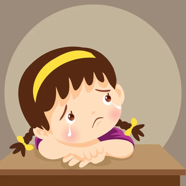 Λυπημένος Παιδιά Θέλει Αγκαλιάσει Κατάθλιψη Κορίτσι Ψάχνει Μόνος Εικονογράφηση Λυπημένο — Διανυσματικό Αρχείο