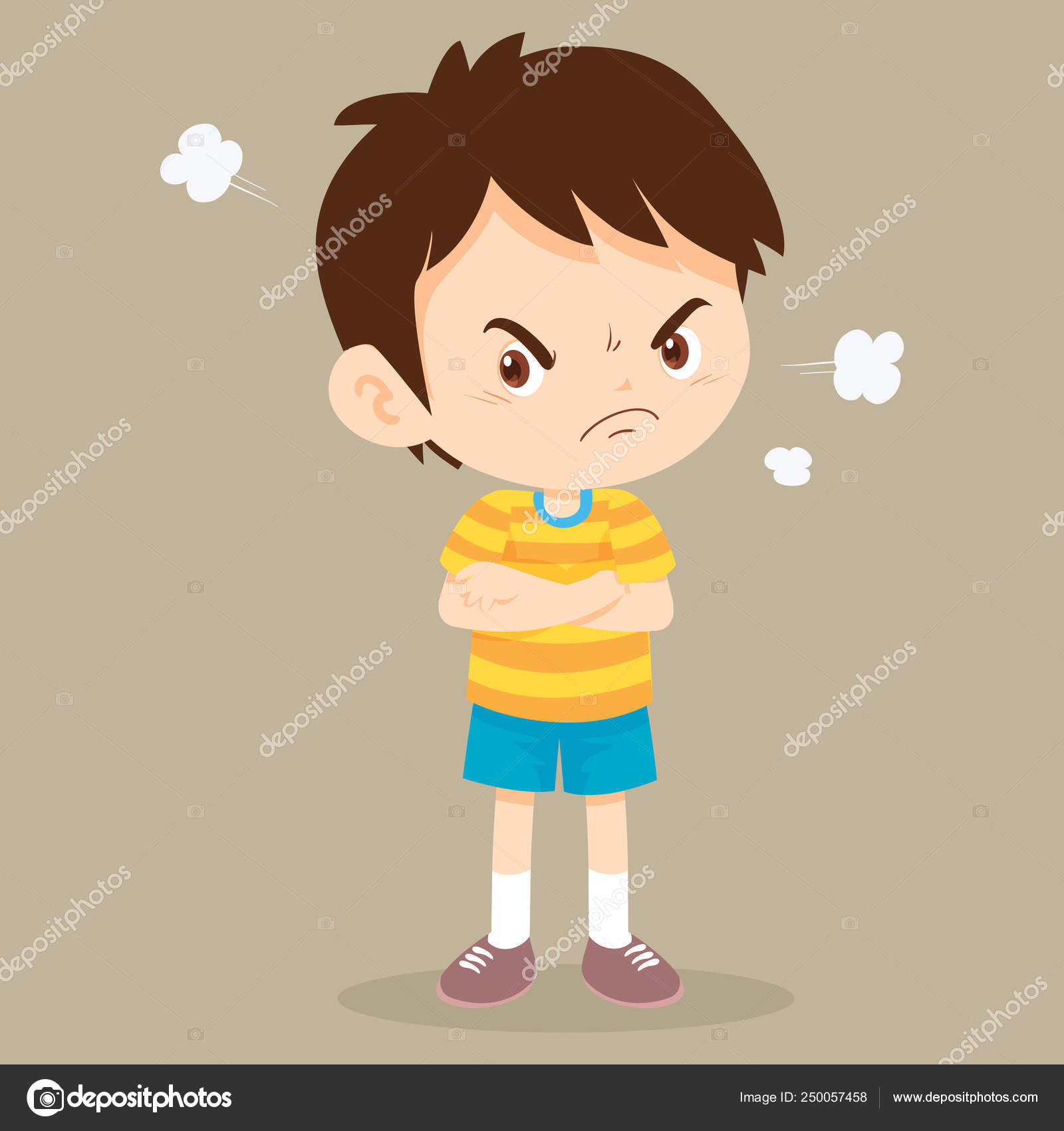Bravo crianças menino braços cruzados Vetor de stock de ©watcartoon  250057458, image size:1600x1700