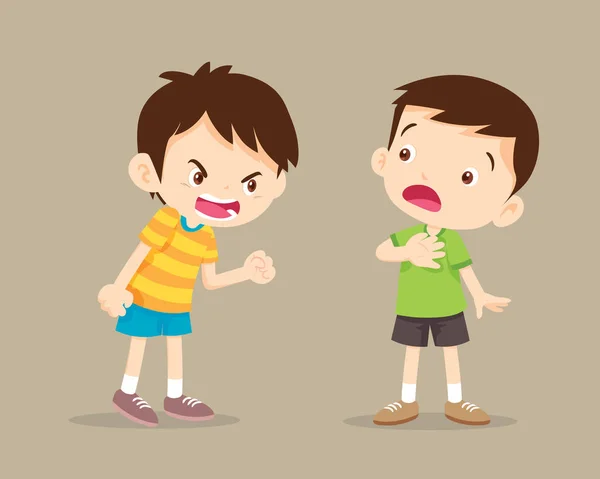 Θυμωμένος αγόρι φωνάζοντας σε φίλο — Διανυσματικό Αρχείο