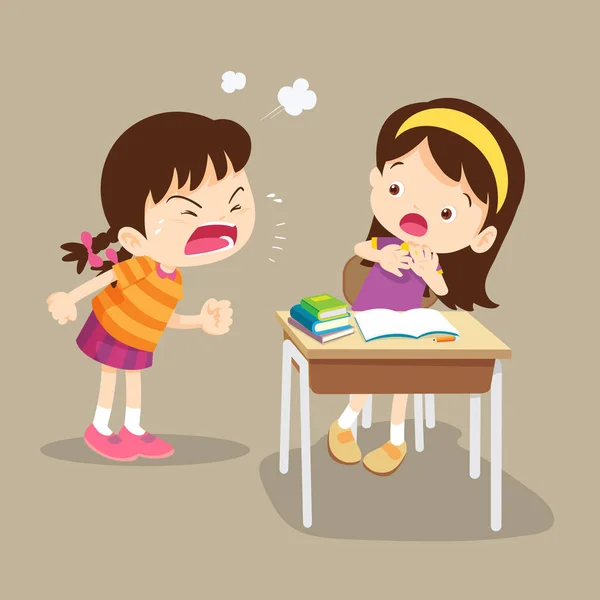 Kızgın çocuk arkadaş bağırarak — Stok Vektör