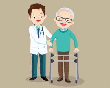 Doktor, büyükbabasının aylaklara gitmesine yardım ediyor.