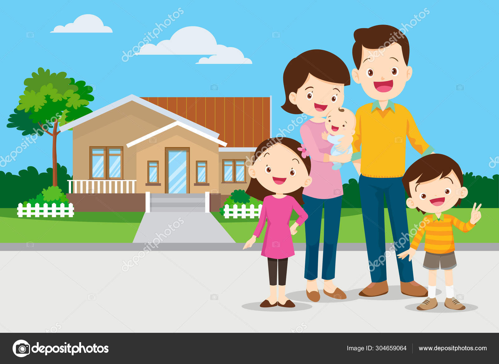 family housing clipart