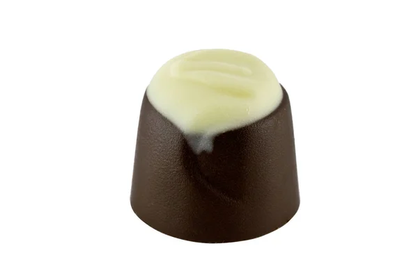 Chute Bonbons Chocolat Différents Sur Fond Blanc — Photo