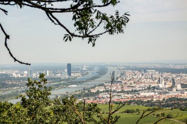 Viyana, Avusturya, başkenti Kahlenberg bir dağ şehrin kuzeyinde görüldü