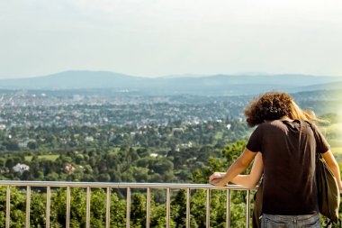 Viyana Avusturya May.30 2018, bin yıllık çift Kahlenberg dağ Viyana'dan şehir aşağı
