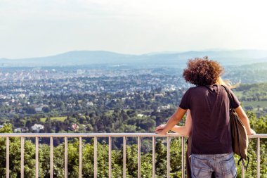 Viyana Avusturya May.30 2018, bin yıllık çift Kahlenberg dağ Viyana'dan şehir aşağı