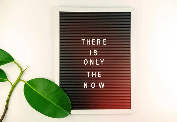 Mindfulness - do it NOW. There is only the NOW written on Letter board on white background