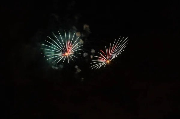 Closeup Isolated Fireworks Compositing Your Art — Stock Photo, Image