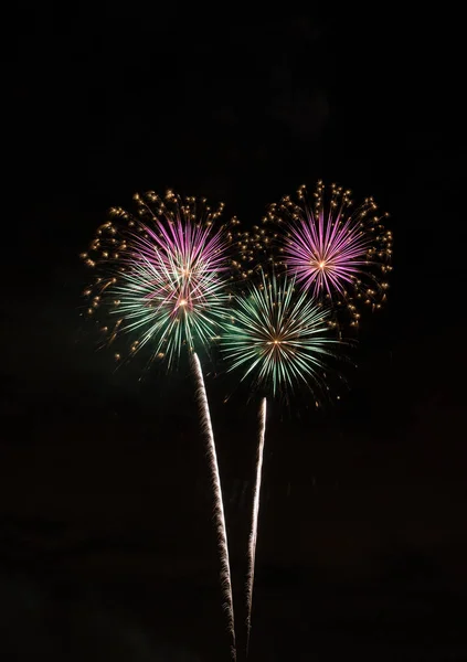 Closeup Isolated Fireworks Compositing Your Art — Stock Photo, Image