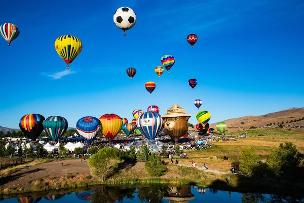 Reno Nevada Setembro 2012 Elevador Balões Quente — Fotografia de Stock