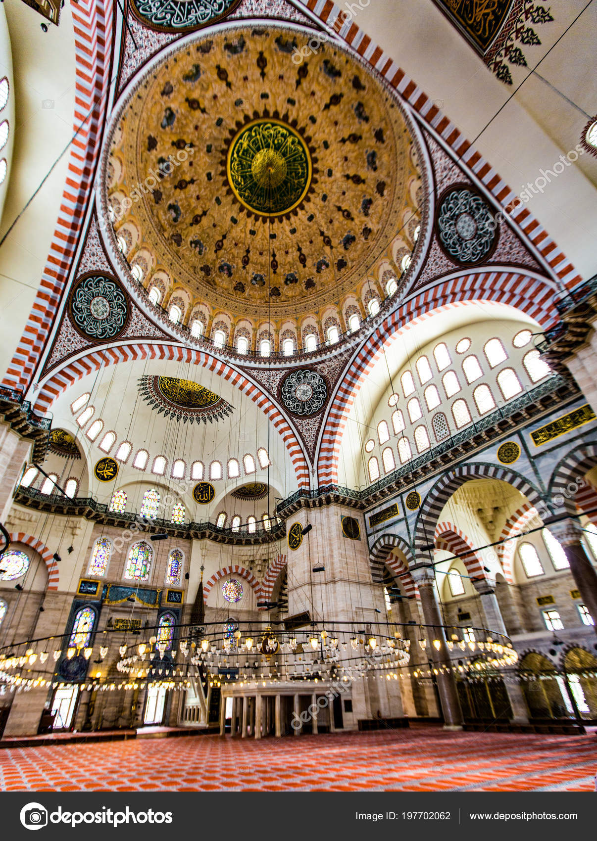 Istanbul Turkey Apr 2016 Interior Blue Mosque Stock
