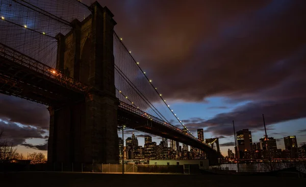 Brooklyn Nueva York Mar 2018 Brooklyn Bridge Vista Desde Dumbo — Foto de Stock