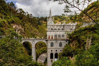 Ipiales, Kolombiya, 11 Aralık 2017 - Las Lajas Sığınağı 18. yüzyılda inşa edildi