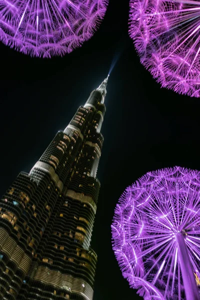 Dubai Emirados Árabes Unidos Mar 2018 Esculturas Dente Leão Metal — Fotografia de Stock