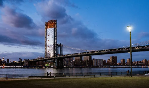 Brooklyn Nova Iorque Mar 2018 Ponte Manhattan Vista Dumbo Park — Fotografia de Stock